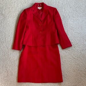 Talbots Red Midi Dress with Blazer